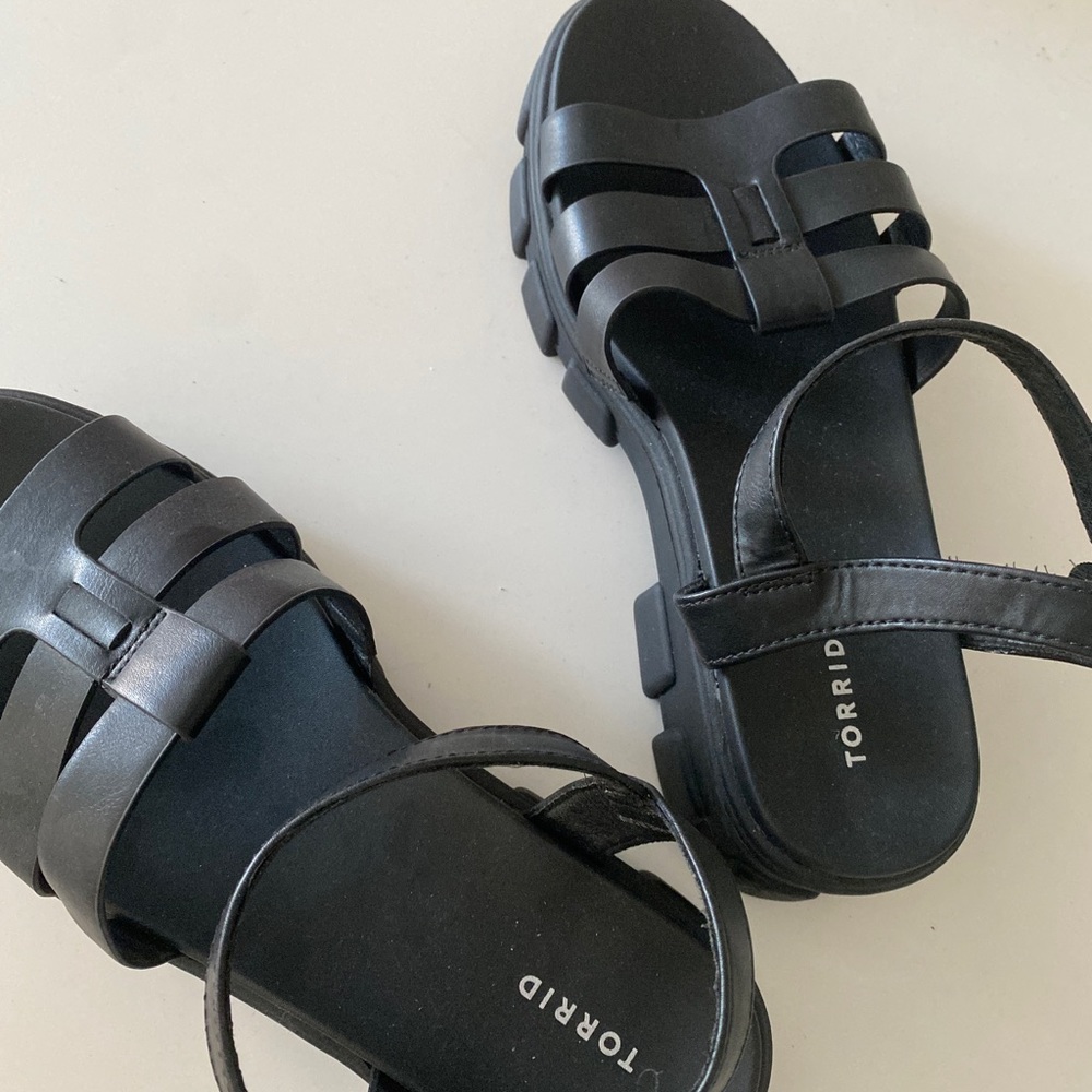Torrid Black Chunky Sandals
